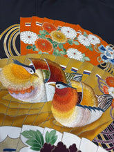 画像をギャラリービューアに読み込む, コクーンXL　黒留　檜扇花鳥文　刺繍　金彩［4570191694617］
