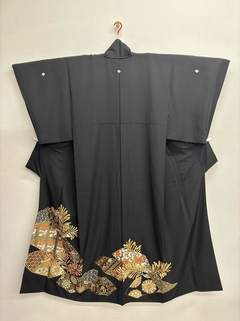 プレミアム　黒留　吉祥花文　駒刺繍［4570191713967］