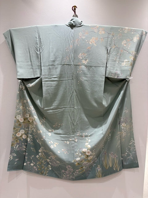 訪問着 薄緑 菊 梅 ぼかし［4570191714964］