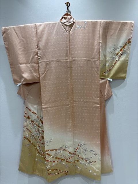 ピンクベージュ　橘　蔓帯　金彩　ぼかし［4570191713837］