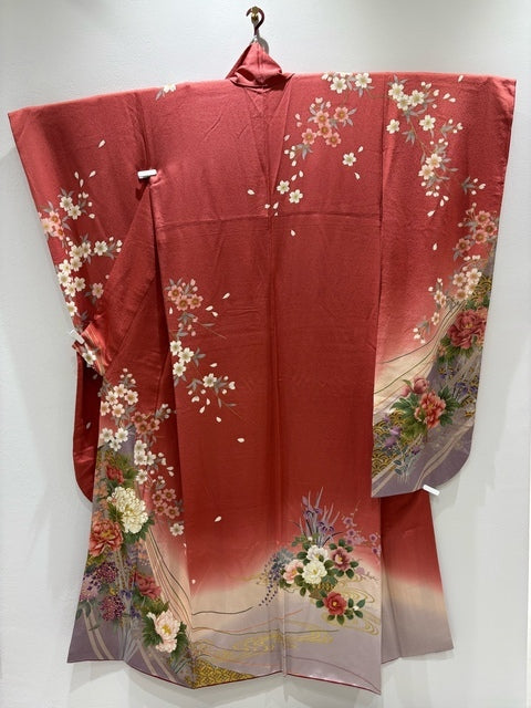 ピンク　茜色　牡丹　桜　金糸　金銀［4570191713288］