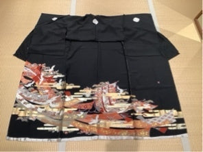 Kurotome Noshi pattern crane cloud