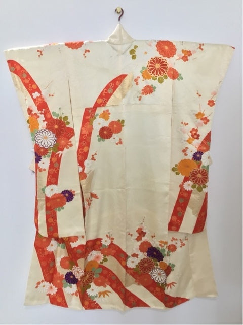 クリーム　菊 熨斗 金糸 金彩［4570191711871］