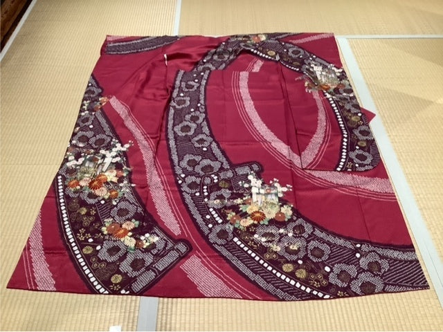 赤紫　紫　巻物　御所車　菊　金駒　八重桜　絞り［4570191656684］