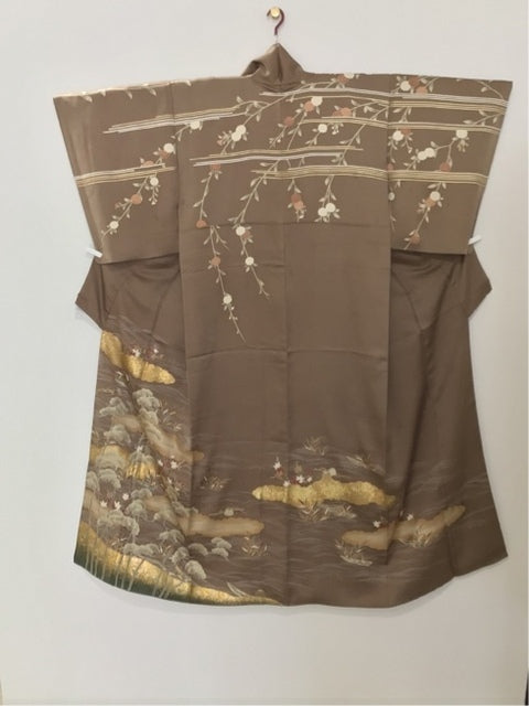 薄茶色　雲文 松 金彩 金糸［4570191711444］