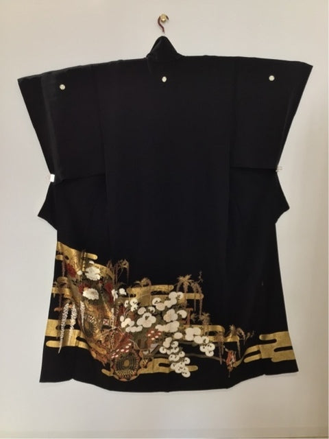 黒留　工霞花車文　松尾光琳　金彩［4570191710263］