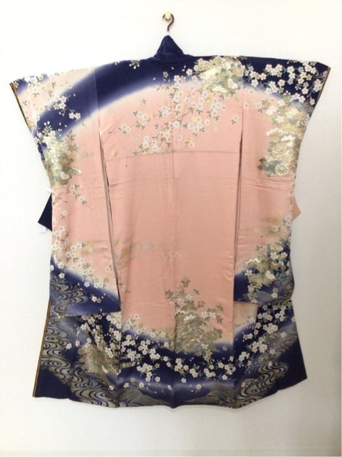 ピンク　紺色　花筏 桜 金銀彩 ぼかし［4570191711062］