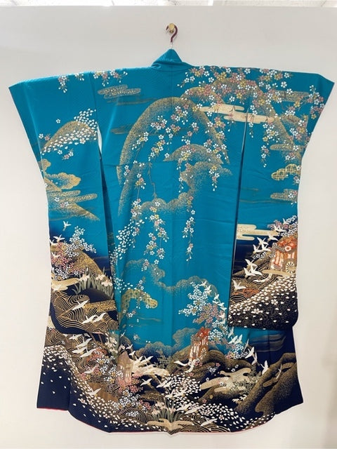 Light blue, navy blue, imperial carriage, cherry blossoms, crane [4570191654741]