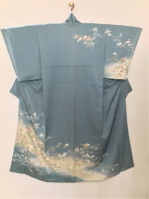 青灰色　枝花　流水　ぼかし［4570191711017］