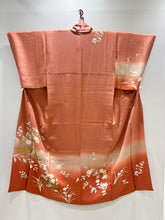 Load image into Gallery viewer, ピンク　刺繍　草花文　暈し染め　金彩［4570191718559］
