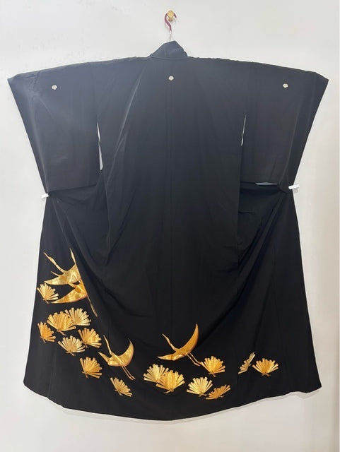 黒留 プレミアム 鶴 松 松葉 駒刺繍 金糸 金駒 ［4570191712618］