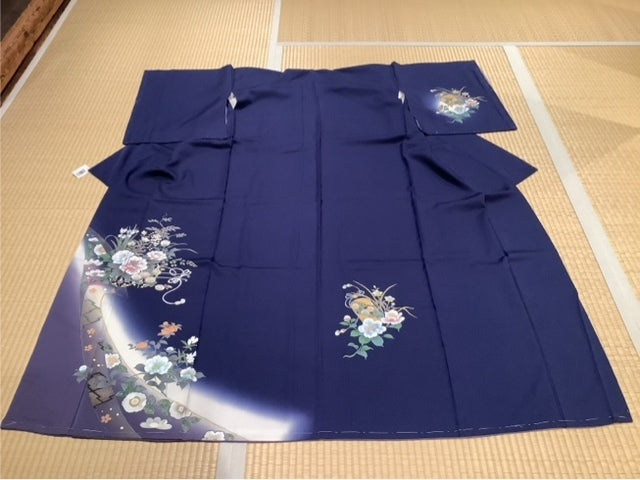 紺　紫　四季の花　熨斗　花車　印籠［4570191656738］