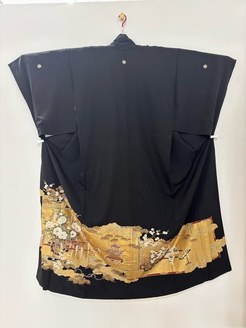 黒留 鳥 梅 花車 群鳥花車文 金彩［4570191712649］