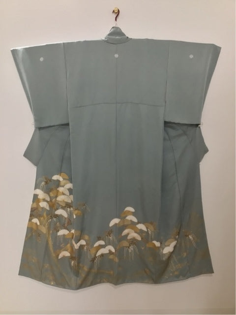 青灰色 笠松 網干 金糸 金彩［4570191710836］