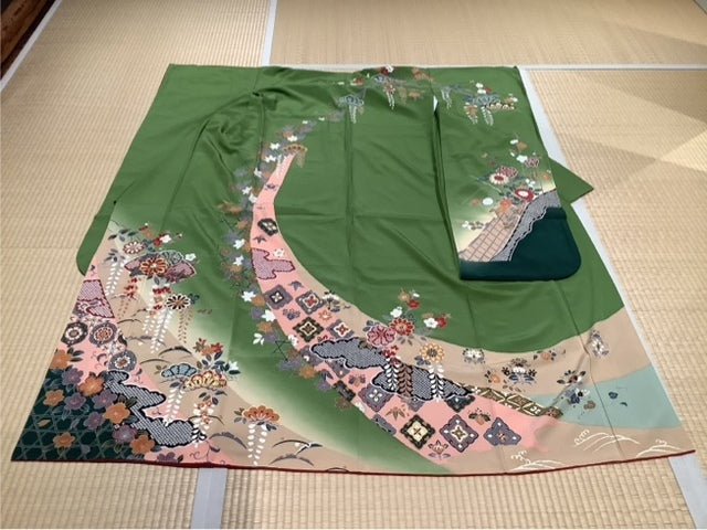 抹茶色　ベージュ　ピンク　深緑　松　菊　梅　紅葉　桜　藤［4570191656561］