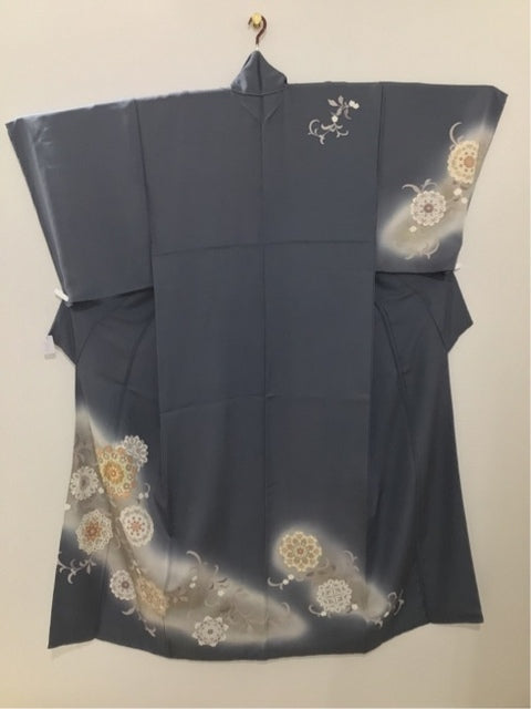 付け下げ　グレー　華紋　金駒［4570191656721］