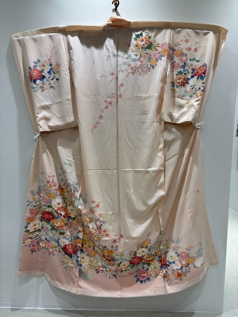 訪問着 薄ピンク 仮絵羽 牡丹 草花 ぼかし［4570191714049］