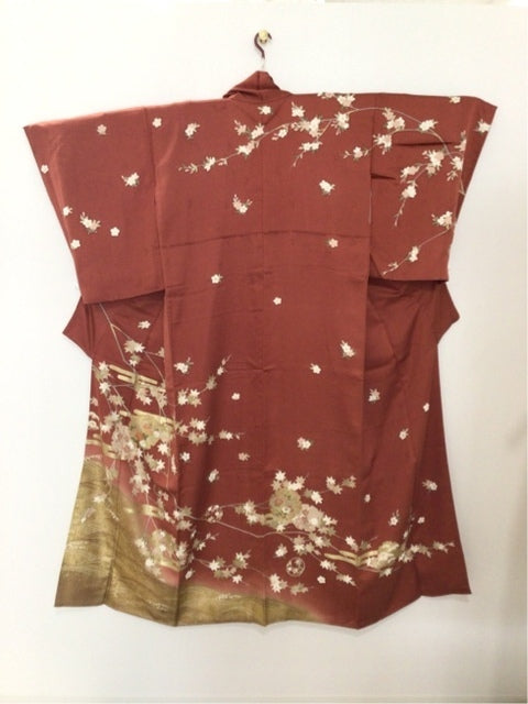 赤茶色　楓 雪輪 金糸 金彩［4570191710843］