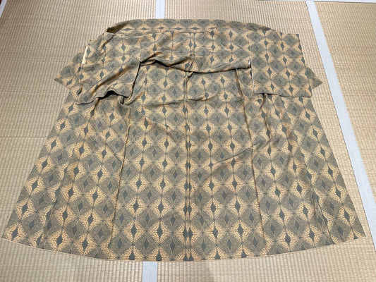 Small patterned fabric with butterfly design, beige and green [4570191650149]