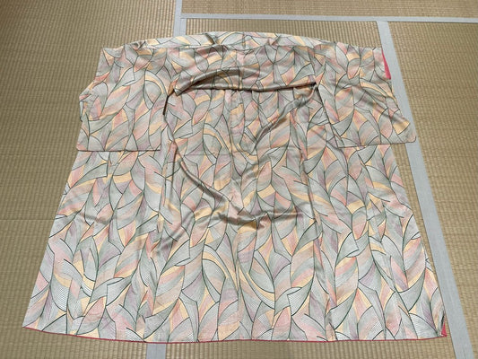 Small patterned fabric in green, beige, orange, and purple [4570191650750]