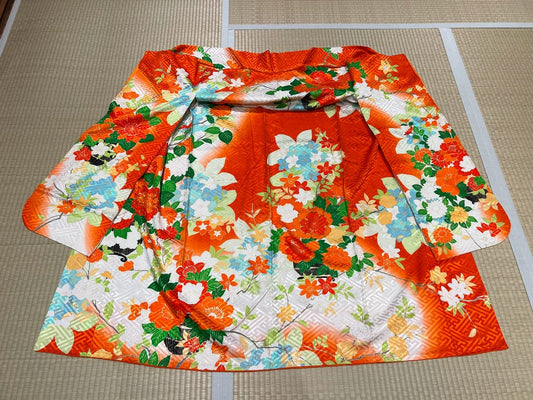 Dark orange, peony, bellflower, swastika pattern [4570191651009]