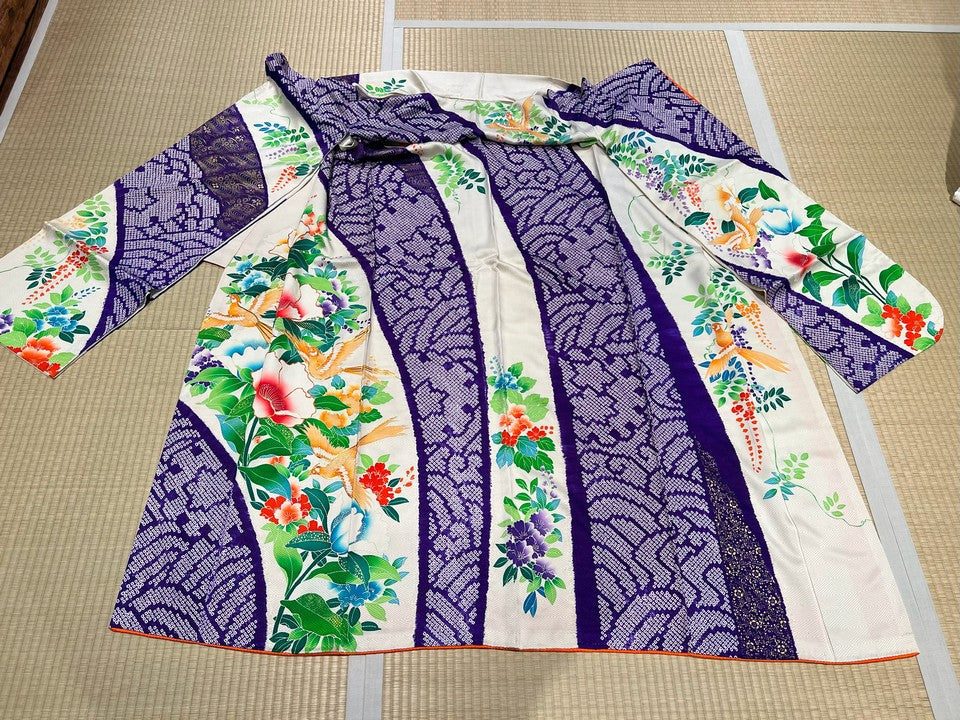 紫、絞り柄、花、藤、鳥 [4570191651221]