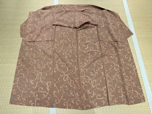 Small patterned kimono, brown, arabesque pattern [4570191651955]