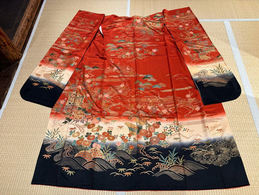 赤、黒、御所車、金駒、花柄、水流 [4570191653126]