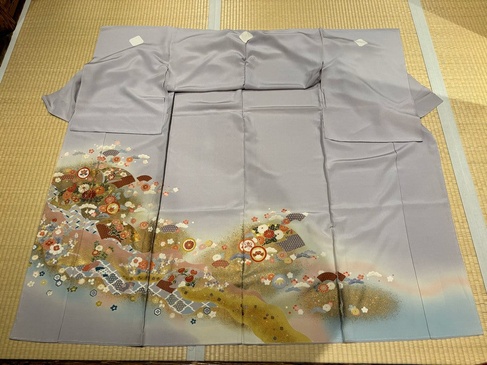 薄紫、扇、菊、花柄、金駒 [4570191653157]