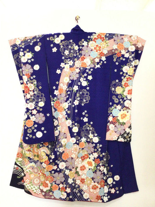 振袖　菊刺繍　梅　桜　青系 [4570191655427]