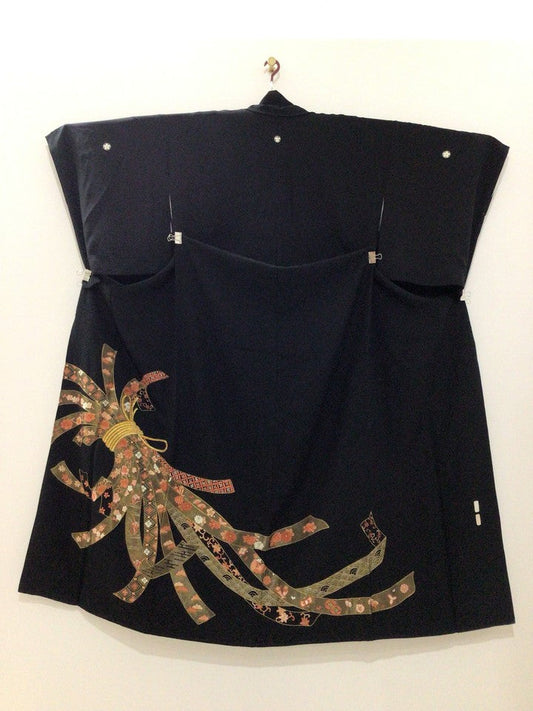 Black formal obi with tied knot [4570191655748]