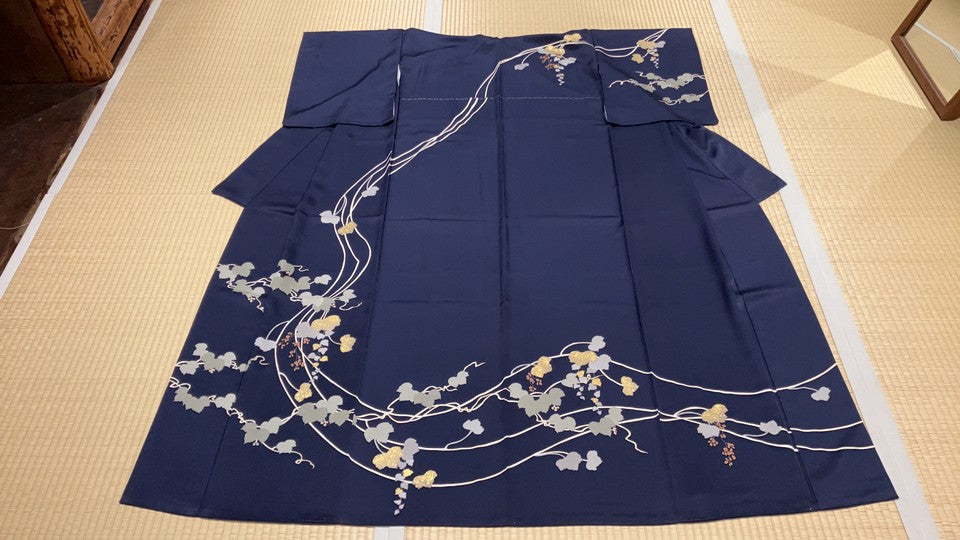 訪問着　紺　蔓 [4570191658886]