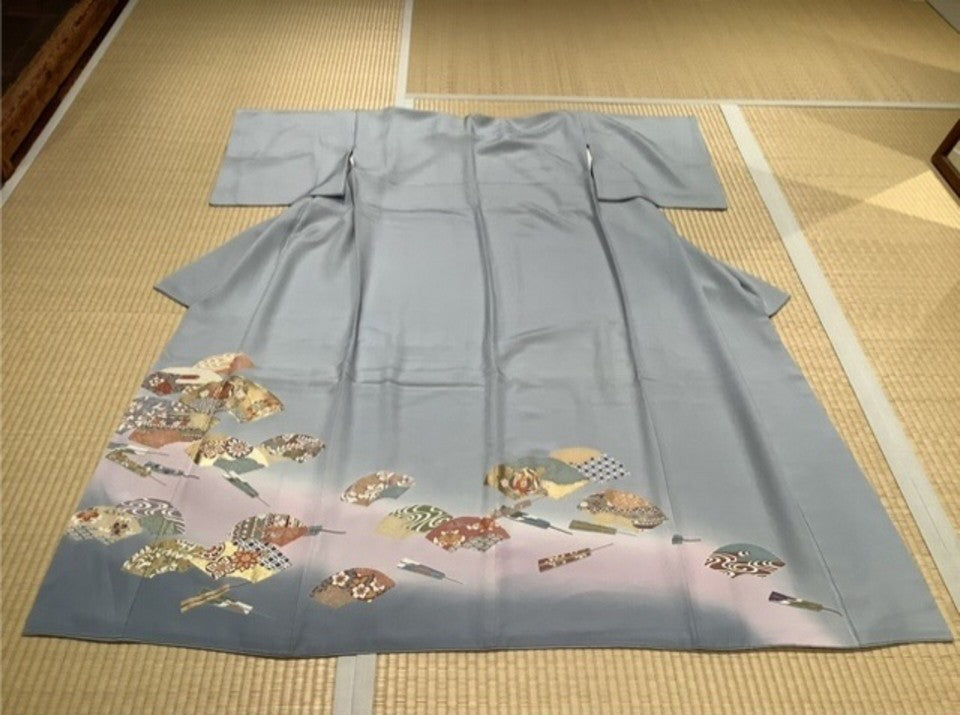 ライトパープルグレー　扇子　鳳凰 [4570191658954]